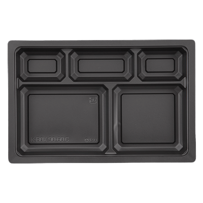 食品用容器 仕出し容器 K-BOX (600) 90-60C 中仕切黒-木村容器株式会社