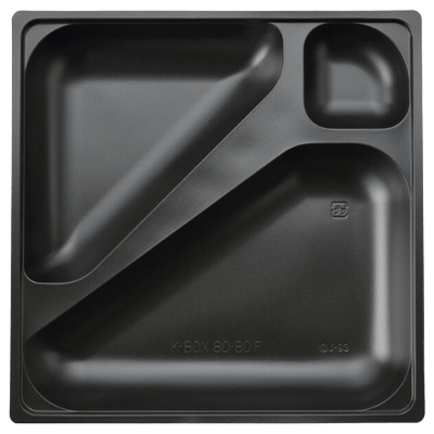 食品用容器 仕出し容器 K-BOX (600) 80-80F中仕切黒-木村容器株式会社