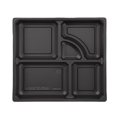 食品用容器 仕出し容器 K-BOX (600) 75-75B中仕切黒-木村容器株式会社