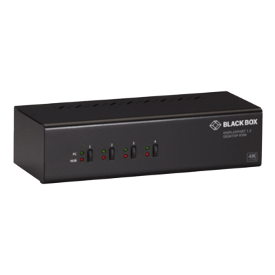 KVM スイッチ - デュアル モニター、DisplayPort 1.2、4K 60Hz、USB 3.0 ハブ、オーディオ KV6224DP-ブラックボックス・ネットワークサービス
