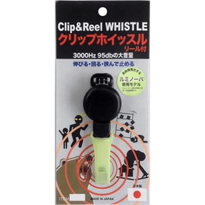 クリップホイッスル リール付き (N夜光タイプ) NO.CPR-47L-株式会社ワイシーエムコーポレーション