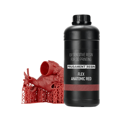 レジン 鋳造 Prusament Resin Flex Anatomic Red 1kg-Prusa Research a.s.