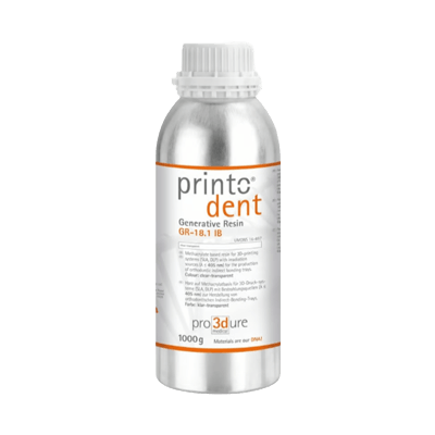 レジン 鋳造 Pro3dure Printodent GR-18.1 IB 1kg, clear-transparent-Prusa Research a.s.