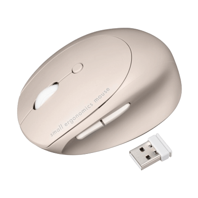 静音ワイヤレス コンボ 小型エルゴノミクスマウス (充電式・5ボタン・ベージュ) MA-EWBBS522BG-サンワサプライ株式会社