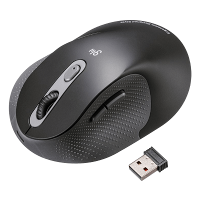 静音ワイヤレスエルゴノミクスマウス (2.4GHzワイヤレス・高さ58mm) MA-EWBS528LBK-サンワサプライ株式会社