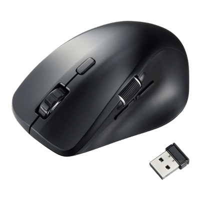 静音ワイヤレスマウス (サイドホイール付き・5ボタン・ブラック) MA-WBS524BK-サンワサプライ株式会社