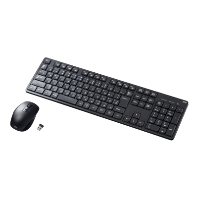 無線キーボード ワイヤレス静音キーボードマウスセット (テンキーあり) SKB-WL37SETBK-サンワサプライ株式会社