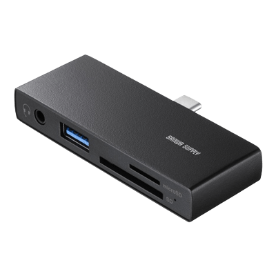 USB 5Gbps Type-C カードリーダー (USB1ポート搭載) ADR-5TCSD2BK-サンワサプライ株式会社