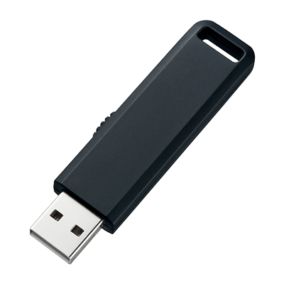 USBメモリ USB2.0 スライド式コネクタ (ブラック) UFD-SL○GBKNシリーズ-サンワサプライ株式会社