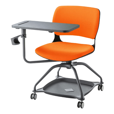 布 (ファブリック) チェア ミーティングチェア テーブル付き (オレンジ) SNC-T165D-サンワサプライ株式会社