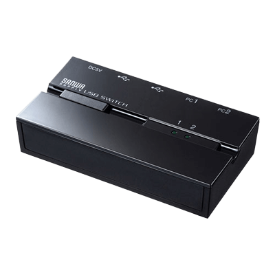磁石付きUSB2.0手動切替器 (ハブ付き・2回路) SW-US22/24HMG-サンワサプライ株式会社