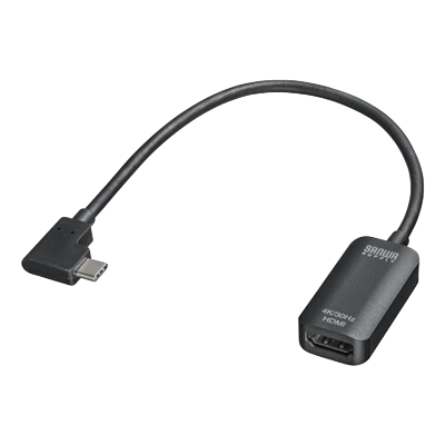 USB Type C (L型) -HDMI変換アダプタ (4K/30Hz) AD-ALCHD02L-サンワサプライ株式会社