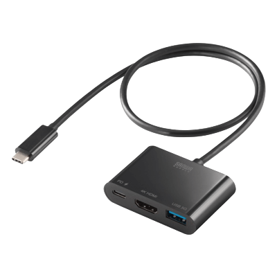 USB Type C-HDMI変換アダプタ (4K/PD対応/USBハブ付き) AD-ALCPHDPD02-サンワサプライ株式会社