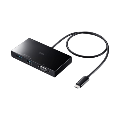 VGA付USB Type-Cハブ USB-3TCV1BK-サンワサプライ株式会社