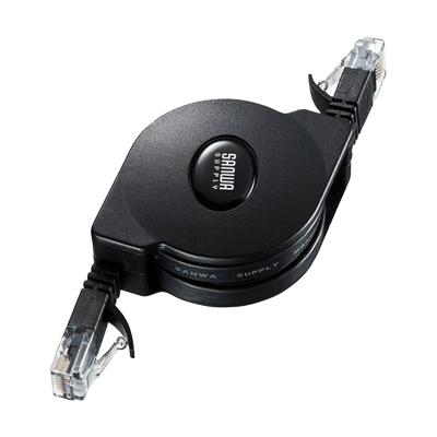 自動巻取りLANケーブル KB-MK18BK-サンワサプライ株式会社