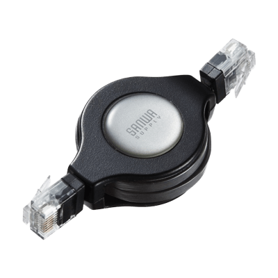 自動巻取りLANケーブル (カテゴリ5e) KB-MK15BKN-サンワサプライ株式会社