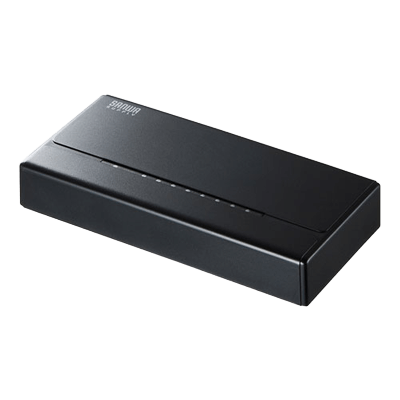 10/100Mスイッチングハブ スイッチングハブ (8ポート・マグネット付き) LAN-SWHP801BK-サンワサプライ株式会社