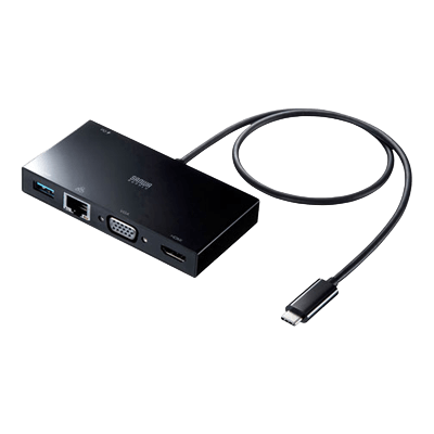 USB Type-Cモバイルドッキングステーション (USB3.2 Gen1・LAN・HDMI・VGA) USB-3TCH30BK-サンワサプライ株式会社