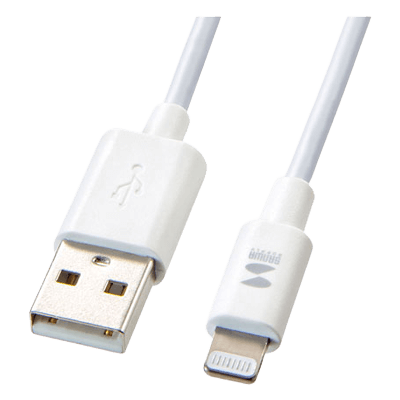 ライトニングケーブル 白 1m KB-IPLT10K3W-サンワサプライ株式会社