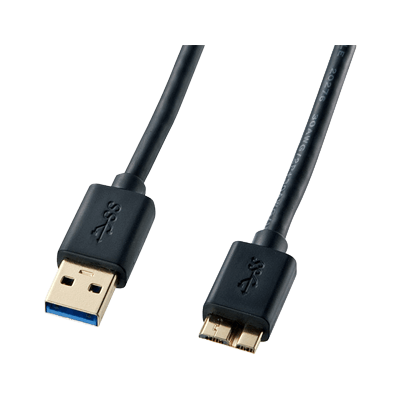 USB3.0対応マイクロケーブル (USB IF認証タイプ・ブラック) KU30-AMC05BK/10BK/18BK-サンワサプライ株式会社