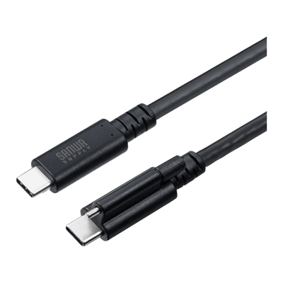 USB 20Gbps Type-Cケーブル (シングルスクリューロック・240W) KU-20GCCPESSL10/20-サンワサプライ株式会社