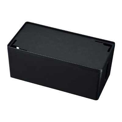 デスクアクセサリ ケーブル収納 ケーブル＆タップ収納ボックス (Mサイズ・ブラック) CB-BOXP2BKN2-サンワサプライ株式会社