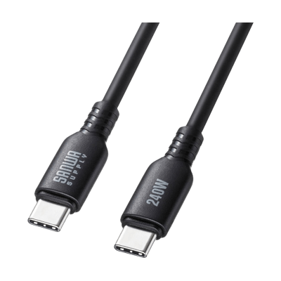 USB2.0 Type-C シリコンケーブル (PD240W) KU-CCPES05BK (W) /10BK (W) /20BK (W)-サンワサプライ株式会社