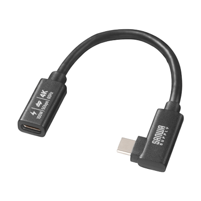 USB5Gbps Type-C延長ケーブル (L型・PD100W) KU-5GCCP100ENL01/05/10-サンワサプライ株式会社