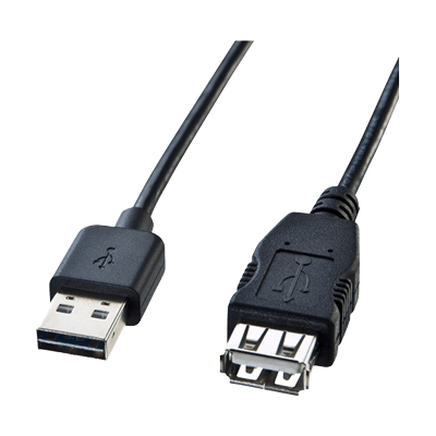 両面挿せるUSB延長ケーブル (A-Aメス・ブラック) KU-REN05/1/2/3-サンワサプライ株式会社