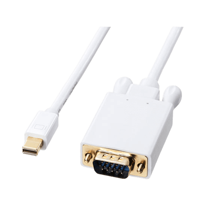 ミニDisplayPort-VGA変換ケーブル (ホワイト) KC-MDPVAシリーズ-サンワサプライ株式会社
