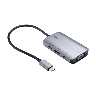 USB Type-C-HDMI/VGA変換アダプタ (4K/30Hz/PD対応) AD-ALCHV02-サンワサプライ株式会社