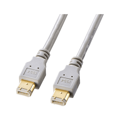 IEEE1394ケーブル (6pin-6pin・ライトグレー) KE-1394-1K/2K-サンワサプライ株式会社