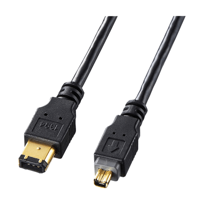 IEEE1394ケーブル (6pin-4pin・2m・ブラック) KE-1346-2BK-サンワサプライ株式会社