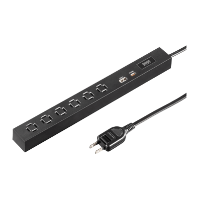 電源タップ (2極タイプ) スリムタップ (AC6個口・A1＋C1・PD33W) TAP-SLIM6UC-15BK (W) /3BK (W)-サンワサプライ株式会社
