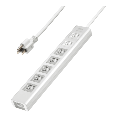 電源タップ (3極タイプ) 抜け止めシャッタータップ (3P・7個口・3m) TAP-F37SH-3K-サンワサプライ株式会社