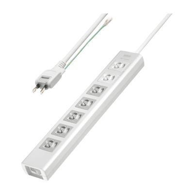 電源タップ (3極タイプ) 抜け止めシャッタータップ (3P・7個口・3m) TAP-F37SH-3KS-サンワサプライ株式会社