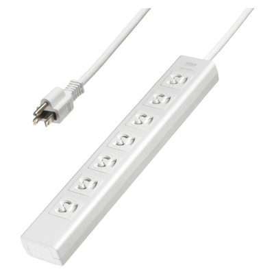 電源タップ (3極タイプ) 抜け止めシャッタータップ (3P・7個口・3m) TAP-F37SH-3R-サンワサプライ株式会社