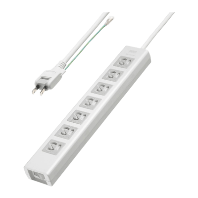 電源タップ (3極タイプ) 抜け止めシャッタータップ (3P・7個口・3m) TAP-F37SH-3ZS-サンワサプライ株式会社