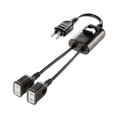 電源延長コード ACアダプタ専用タイプ 一括集中スイッチ付き電源延長コード (2P・2分岐・2個口) TAP-EX2SWBK/W-サンワサプライ株式会社