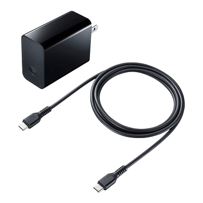 USB PD対応AC充電器 (PD45W・Type-Cケーブル付き) ACA-PD80BK-サンワサプライ株式会社