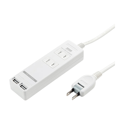 USB充電機能付きタップ シャッター付き (2P・2個口・3m) TAP-B110USH-3W-サンワサプライ株式会社