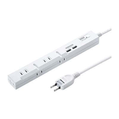 USB充電機能付きスリムタップ (2P・5個口) TAP-SLIM5U-1/2/3-サンワサプライ株式会社