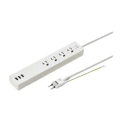 USB充電機能付きタップ TAP-F37U-2-サンワサプライ株式会社