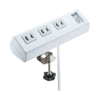 便利タップ (クランプ固定式・ホワイト) TAP-B53W-サンワサプライ株式会社