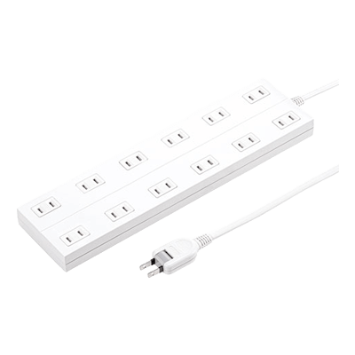便利タップ 電源タップ (2P・12個口) TAP-2312-1W/2W/3W/5W-サンワサプライ株式会社