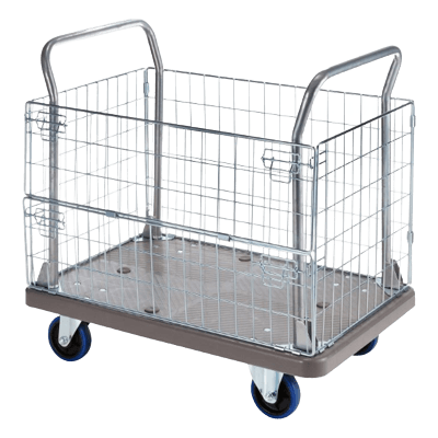 物流用品 かご付き台車 CART-FA13GY-サンワサプライ株式会社