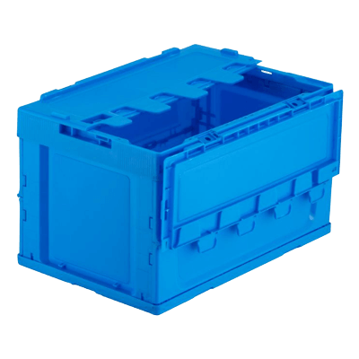 物流用品 折りたたみコンテナ 50リットルふた付き CNT-CV50BL-サンワサプライ株式会社