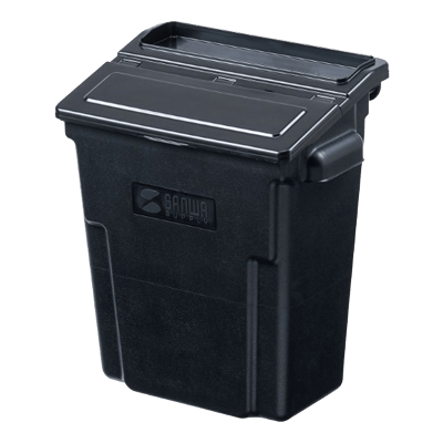 カート・ツールワゴン 3段式ワゴン用蓋付きサイドBOX (大・ブラック) CART-FA3ST1BK-サンワサプライ株式会社