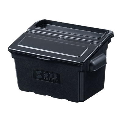 カート・ツールワゴン 3段式ワゴン用蓋付きサイドBOX (小・ブラック) CART-FA3ST2BK-サンワサプライ株式会社