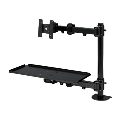 モニターアーム デスク取り付けタイプ 1画面設置 デュアルシステムアーム (キーボード台) CR-LA601-サンワサプライ株式会社